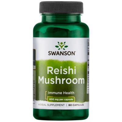Reishi Mushroom 600mg 60kaps Swanson  - 087614114446.jpg