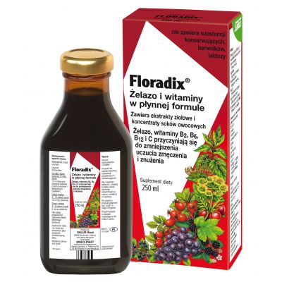 Floradix Żelazo i Witaminy Tonik 250ml  - 4004148057076.jpg