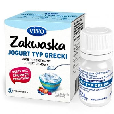 Żywe Kultury Bakterii do Jogurtu Typu Greckiego "Zakwaska" Bezglutenowe 1g (2 Fiolki) Vivo - 4820148056785.jpg
