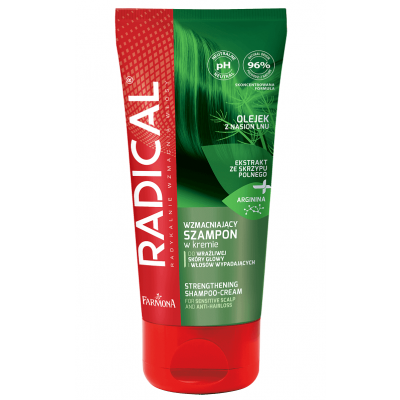 Radical Wzmacniający szampon w kremie do wrażliwej skóry głowy i włosów wypadających 200ml Farmona  - 5900117011065.jpg