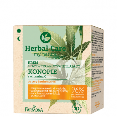 Herbal Care Krem odżywczo-rozświetlajacy Konopie z witaminą C do cery bardzo suchej 50ml Farmona  - 5900117974377.jpg