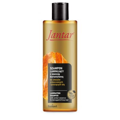 Jantar Szampon laminujący do włosów zniszczonych i puszących się z esencją bursztynową, proteinami i ceramidami 300ml Farmona  - 5900117978245.jpg