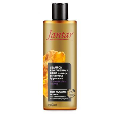 Jantar Szampon rewitalizujący kolor z esencją bursztynową i pigmentem do włosów blond i siwych 300ml Farmona  - 5900117983393.jpg