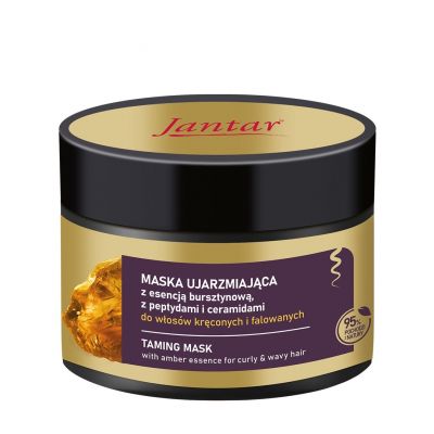 Jantar Maska ujarzmiająca z esencją bursztynową, peptydami i ceramidami i olejem makadamia 200ml Farmona  - 5900117983676.jpg
