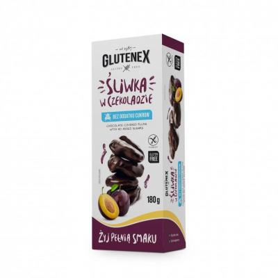 Śliwki w czekoladzie bez dodatku cukrów 180g Glutenex - 5901866005572.jpg