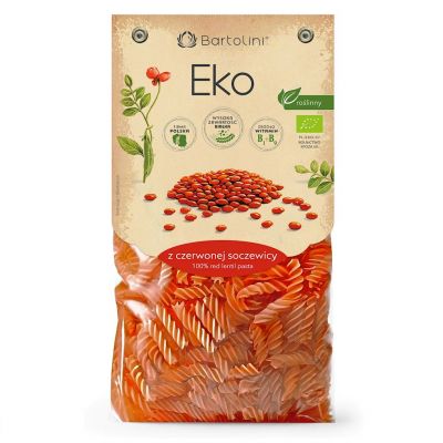 Makaron Proteinowy (z Soczewicy Czerwonej) Świderki BIO 250g Bartolini - 5901902002046.jpg