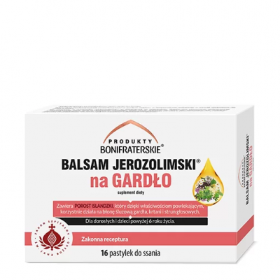 Balsam Jerozolimski na Gardło 16 pastylek Produkty Bonifraterskie - 5901969620627.jpg