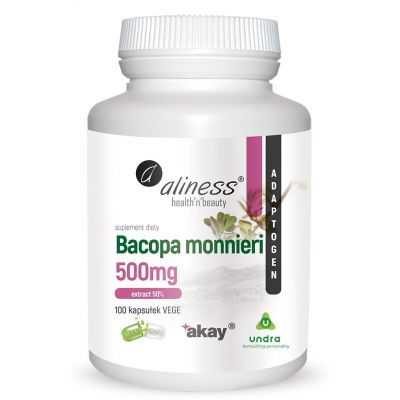 Bacopa monnieri extract 50%, 500 mg 100Vkaps Aliness - 5902020901099.jpg