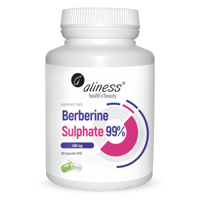 Berberine Sulphate 99% 400 mg 60 vege caps Aliness  - 5902020901396.jpg