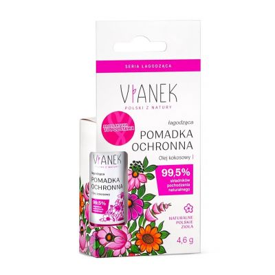 Vianek Pomadka łagodząca z olejem kokosowym 4,6g Sylveco - 5902249011142.jpg