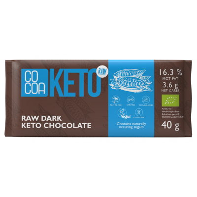Czekolada Keto z olejem MCT bez dodatku cukru bezglutenowa BIO 40g  Cocoa - 5902565214944.jpg