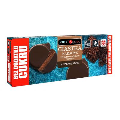 Ciastka Kakaowe z Kremem o Smaku Brownie w Czekoladzie Deserowej Bez Dodatku Cukrów 128g Pure&Good - 5903111903855.jpg