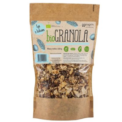 Granola Figa z Kokosem bez Dodatku Cukrów Bezglutenowa BIO 320g Papagrin - 5903240250547.jpg