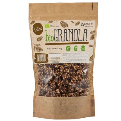 Granola z Kakao bez Dodatku Cukrów Bezglutenowa BIO 320g Papagrin - 5903240250554.jpg