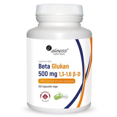 Beta Glukan 1,3-1,6 ß-D  500 mg 100 kapsułek Aliness  - 5903242580604.jpg