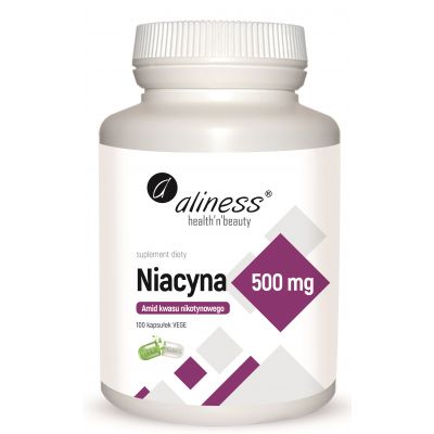Witamina B3,  Niacyna, Amid kwasu nikotynowego 500 mg Aliness - 5903242580772.jpg