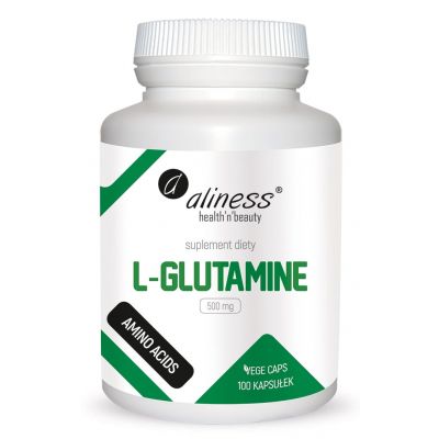 L-Glutamine 500 mg x 100 Vege caps. Aliness  - 5903242580789.jpg