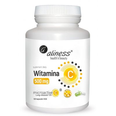 Witamina C 500 mg Micoractive 12h 100 kapsułek vege Aliness - 5903242581007.jpg