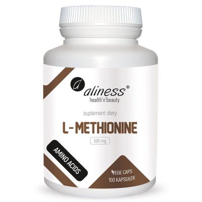 L-Methionine 500 mg x 100 Vege caps. Aliness  - 5903242581052.jpg