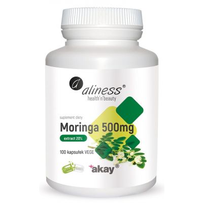 Moringa ekstrakt 20% 500mg x 100vege caps Aliness - 5903242581236.jpg