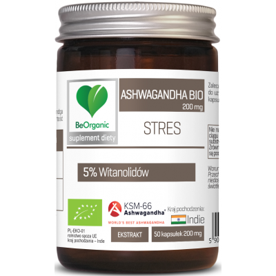 BeOrganic Ashwagandha 5% BIO 200mg 50kaps Aliness - 5903242581557.jpg