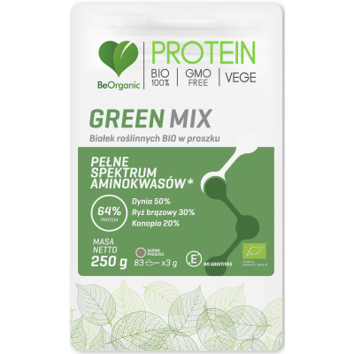 BeOrganic Green Mix białek roślinnych BIO 250g - 5903242581878.jpg