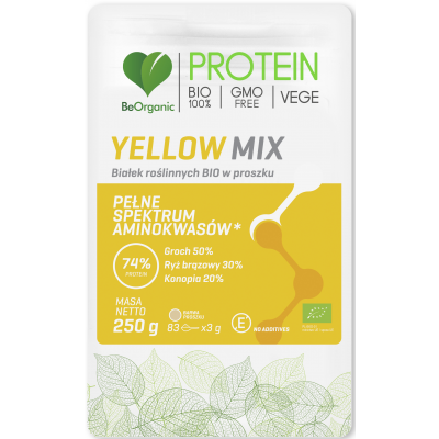 Yellow Mix białek roślinnych BIO 250g  BeOrganic - 5903242581892.jpg