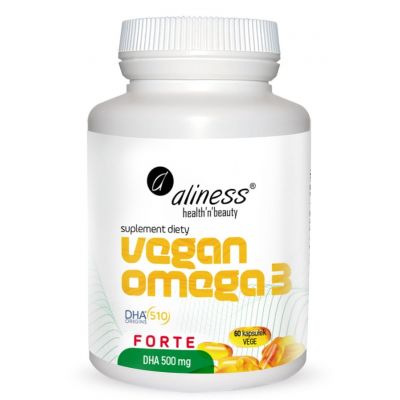 Vegan Omega 3 FORTE DHA 500mg x 60 vege caps Aliness - 5903242582028.jpg