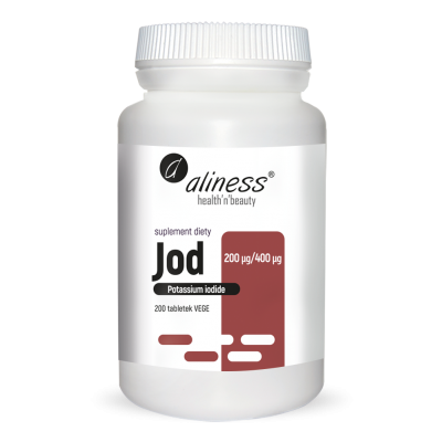 Jod (jodek potasu) 200 µg 200 Vege tabletek Aliness  - 5903242582707.jpg