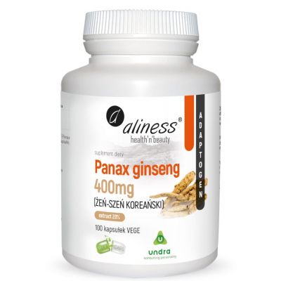 Panax Ginseng (Żeń-Szeń Koreański) 400mg x 100 kapsułek Aliness - 5903242583216.jpg