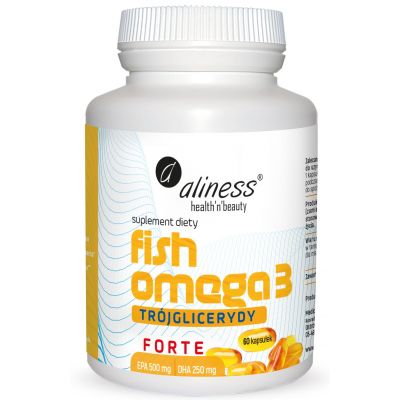 Fish Omega 3 FORTE Trójglicerydy 500/250mg 60 kaps. Aliness - 5903242584077.jpg