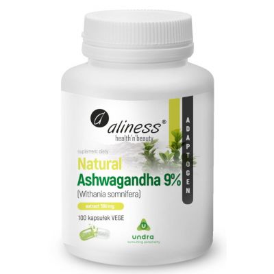 Natural Ashwaganda 555 mg 9% x 100 Vege caps. Aliness - 5903242585487.jpg