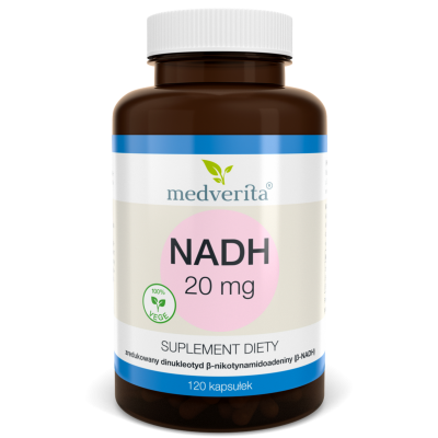 NADH 20 mg zredukowany dinukleotyd ß-nikotynamidoadeniny (ß-NADH) - 120 kapsułek Medverita - 5903686581373.jpg