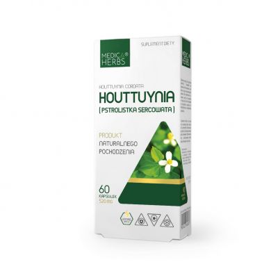 Houttuynia Pstrolistka sercowata 60 kaps. Medica Herbs - 5903968202101.jpg