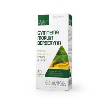 Gymnema Morwa Berberyna 60 kaps. Medica Herbs - 5903968202385.jpg