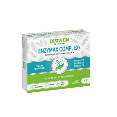 Enzymax Complex+ 15 kapsułek Biowen - 5904806120847.jpg