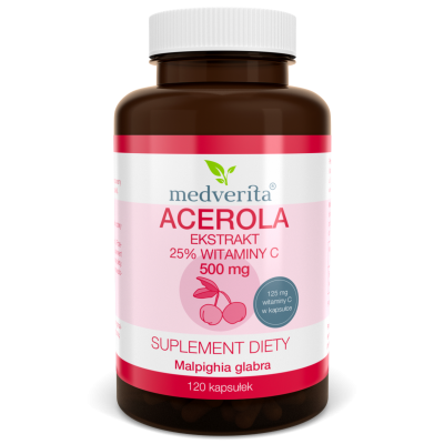 Acerola 500 mg 120 kapsułek Medverita - 5905669084864.jpg