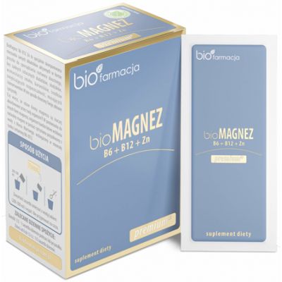 Magnez z cynkiem i witaminami b6 + b12 20 saszetek Biofarmacja - 5905806900040.jpg