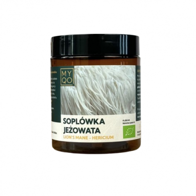 Soplówka jeżowata - Lion's mane - Hericium - EKO 100g MYQO - 5905943628111.jpg