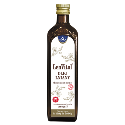 LenVitol - olej lniany tłoczony na zimno 500ml  Oleofarm  - 5907559279084.jpg