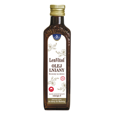 LenVitol - olej lniany tłoczony na zimno 250ml Oleofarm  - 5907559279596.jpg