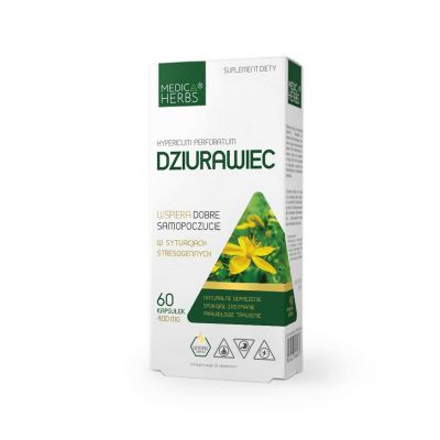 Dziurawiec 400mg 60 kaps. Medica Herbs - 5907622656040.jpg