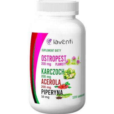 Ostropest Karczoch Acerola Piperyna 120 tabl Laventi - 5907694936125.jpg
