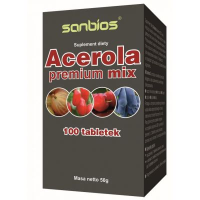 Acerola premium mix 100 tabl. Sanbios  - 5908230845901.jpg