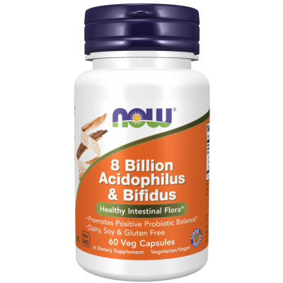 Acidophilus and Bifidus 8 Billion (probiotyk) 60 kapsułek Now Foods - 733739029300.jpg