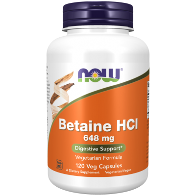Betaine HCL 120 kapsułek Now Foods - 733739029386.jpg