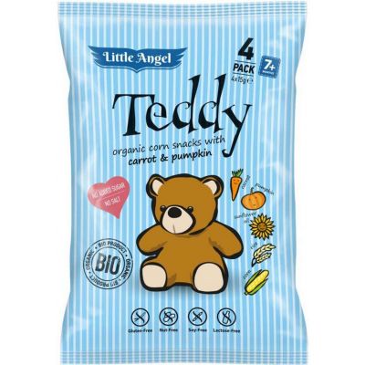 Chrupki kukurydziane mini TEDDY marchew i dynia od 7 miesiąca bezglutenowe BIO 4x15g Organique - 8588004638778.jpg