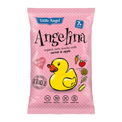 Chrupki kukurydziane mini ANGELINA marchew i jabłko od 7 miesiąca bezglutenowe BIO 30g Organique - 8588004638952.jpg