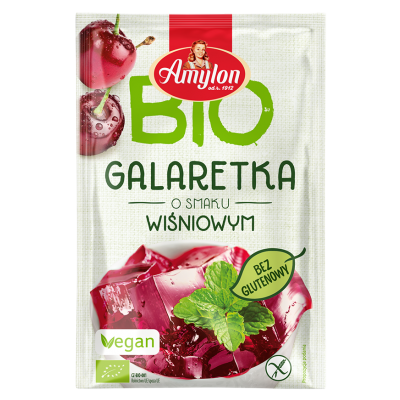 Galaretka z Agarem o Smaku Wiśniowym Bezglutenowa BIO 40g Amylon - 8594006668316.jpg